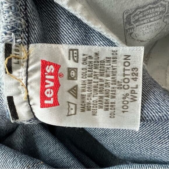 Levi's 501 Straight Leg 100% Cotton Denim Blue Jeans Button Fly Label Size 42X32 - Picture 12 of 14